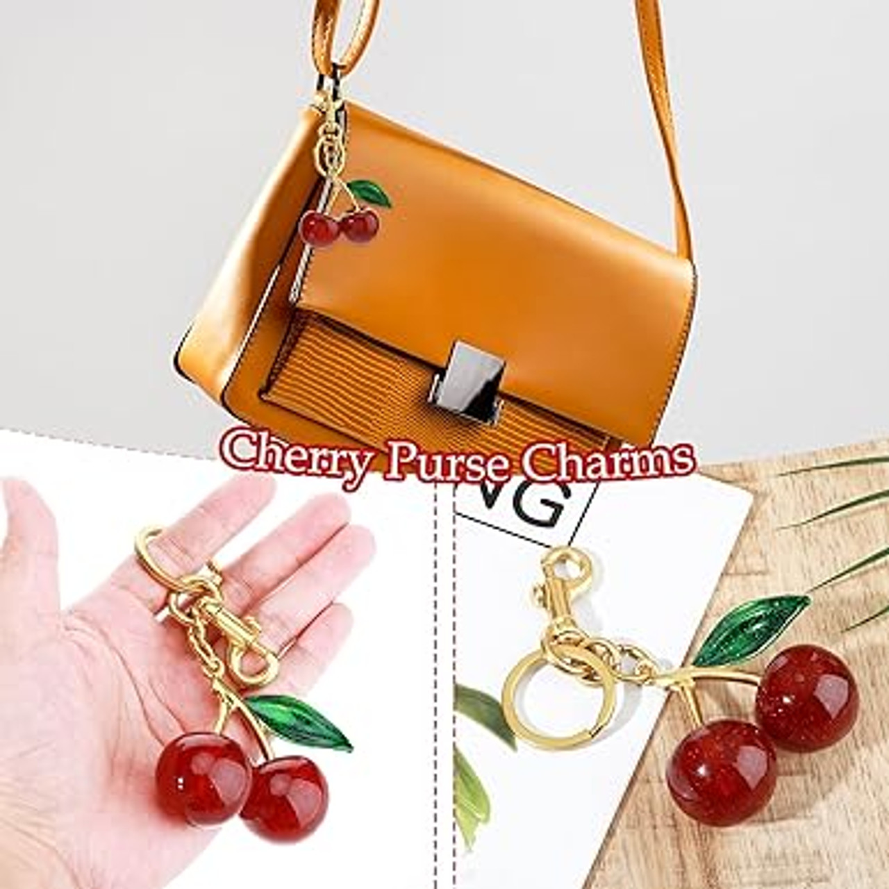 Cherry Glitter Keychain - Image 3